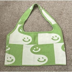 Bailey Rose Halter Happy Face Crop Top Women’s Sz Large New SUPER SOFT